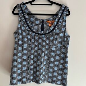 Tory Burch Women’s Blue Geometric Sleeveless Top